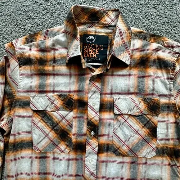 KTM Racing Motorcycles Men's Large Flannel Shirt - KTM Logo - Extra Soft - NWOT - Picture 4 of 11
